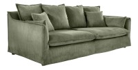 Canapé KALIA côtelé vert 3 places