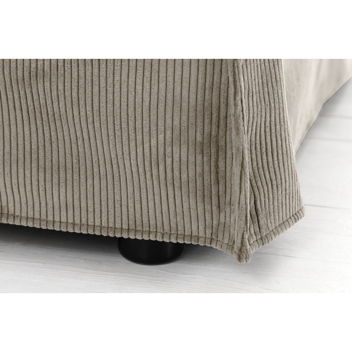 Sofa KALIA – Gerippter Stoff in Beige-Grau – 3-Sitzer – Zeitgenössischer Stil