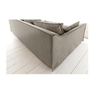Canapé droit KALIA – Tissu côtelé beige gris – 3 places – Style contemporain