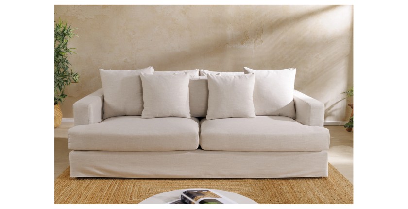 Canapé droit KALIA blanc mis en situation