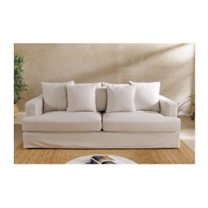 Canapé droit KALIA blanc mis en situation