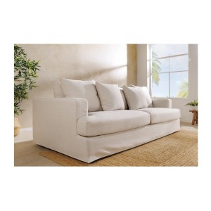 Canapé droit KALIA blanc vu de bac et de côté