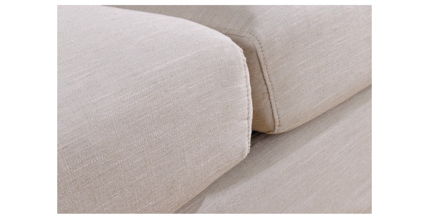 Zoom sur une partie précise du canapé droit KALIA blanc