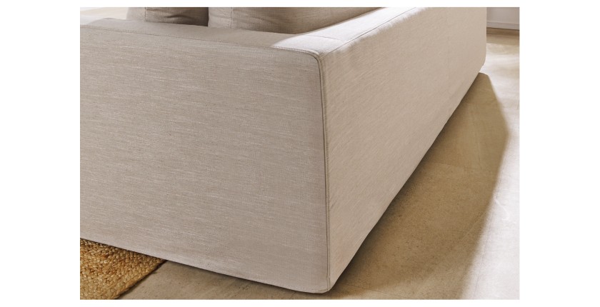 Zoom sur le dossier du canapé droit KALIA blanc