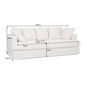 Dimensions canapé droit KALIA blanc