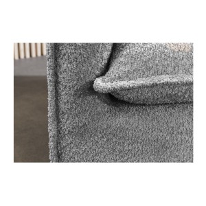 Zoom sur la structure du canapé droit KALIA en tissu bouclette gris
