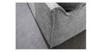 Zoom sur le dossier du canapé droit KALIA en tissu bouclette gris