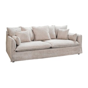 Canapé droit KALIA en bouclette champagne