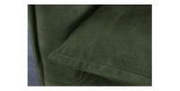 Zoom sur l'assise du canapé droit KALIA velours vert