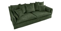 Canapé droit KALIA velours vert