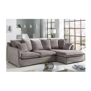 Canapé d'angle KALIA en velours taupe mis en situation