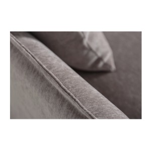 Zoom sur le dossier du canapé d'angle KALIA en velours taupe