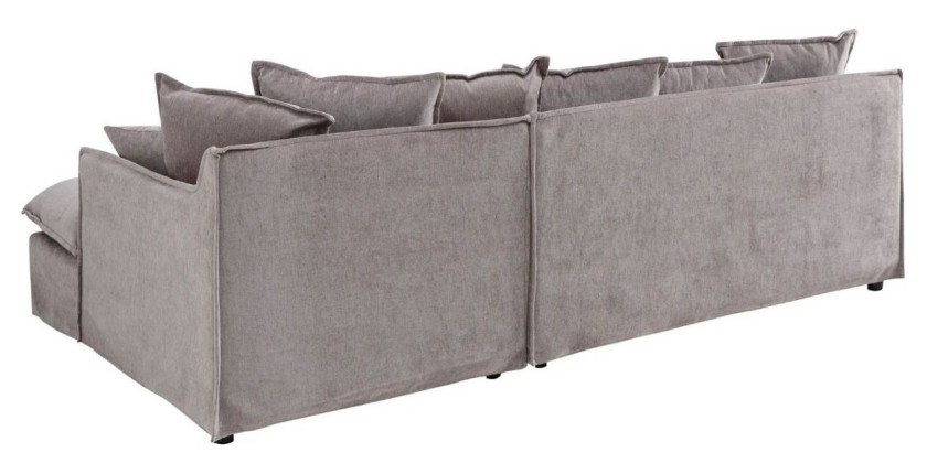 Canapé d'angle KALIA en velours taupe vu de dos