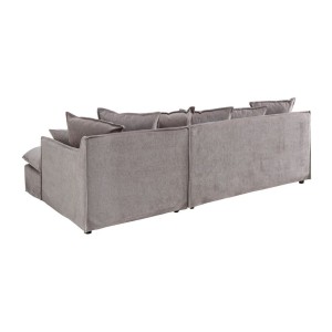 Canapé d'angle KALIA en velours taupe vu de dos