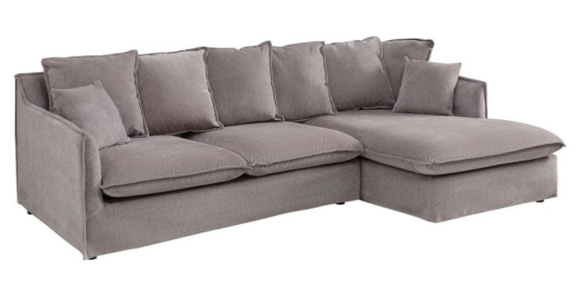 Canapé d'angle KALIA en velours taupe