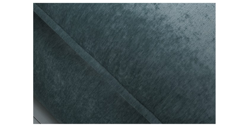 Zoom sur la texture du canapé droit KALIA bleu canard