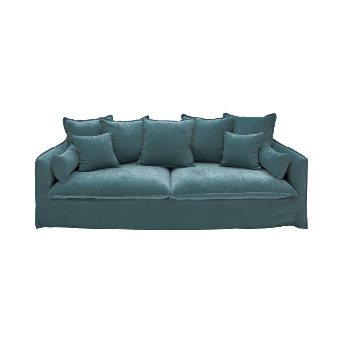 Canapé droit KALIA bleu canard