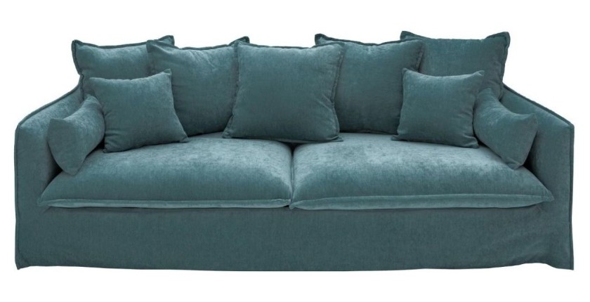 Canapé droit KALIA bleu canard