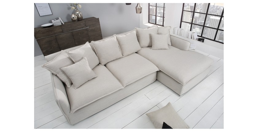Canapé d'angle KALIA blanc vu de haut