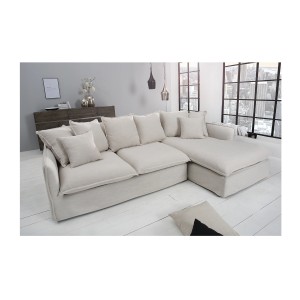 Canapé d'angle KALIA blanc mis en situation