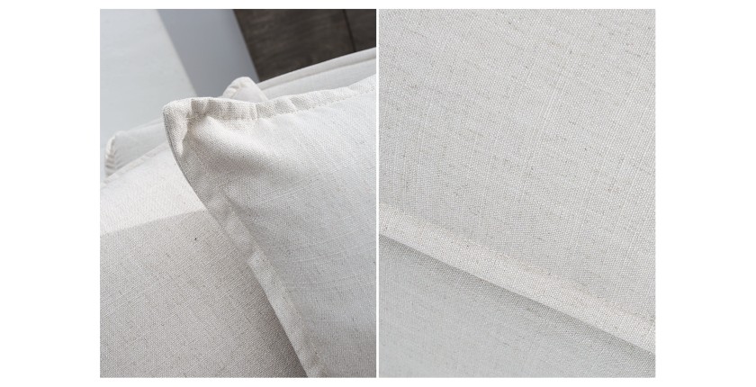 Zoom sur les détails du canapé d'angle KALIA blanc