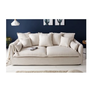 Canapé droit 3 places HEAVEN blanc mis en situation