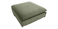 Pouf KALIA en tissu côtelé vert