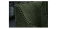 Zoom sur l'angle du canapé droit KALIA en velours vert foncé