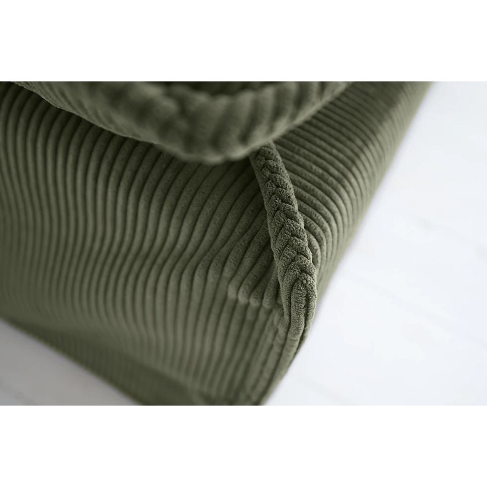 Pouf KALIA – Donkergroen – Geribde stof – Hedendaagse stijl