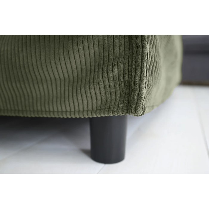 Pouf KALIA – Donkergroen – Geribde stof – Hedendaagse stijl