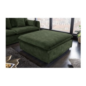 Pouf KALIA en velours vert foncé vu de loin