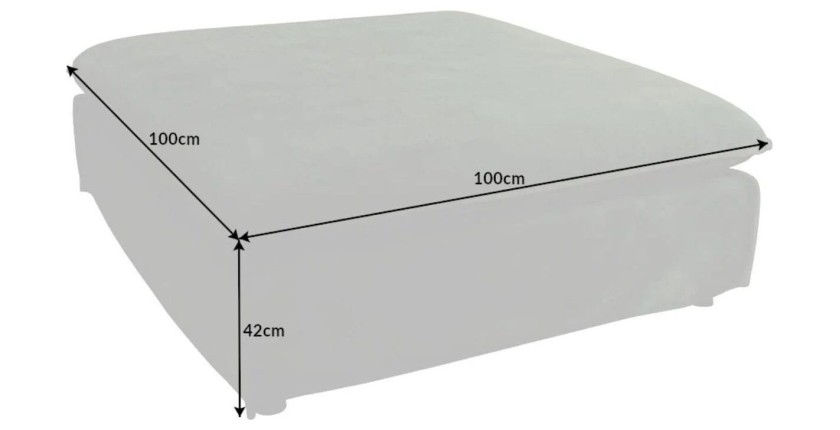 Pouf KALIA en velours vert foncé dimensions