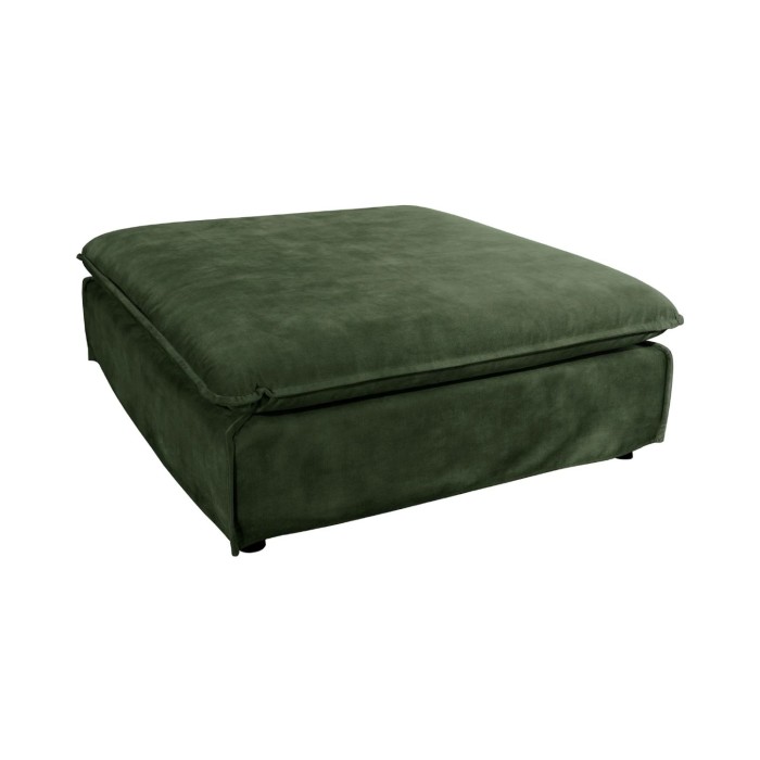 Pouf KALIA en velours vert foncé