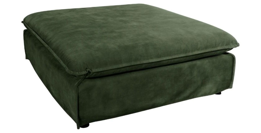 Pouf KALIA en velours vert foncé