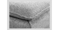 Zoom sur l'assise du pouf KALIA en tissu bouclette gris