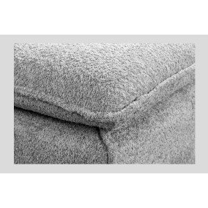 Zoom sur l'assise du pouf KALIA en tissu bouclette gris