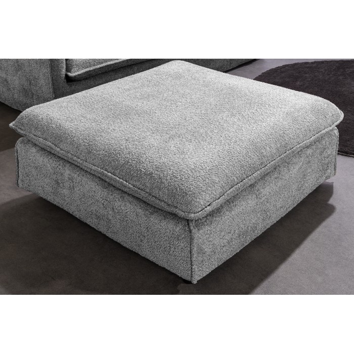 Ecksofa KALIA – Schlingenstoff grau – 4 Sitzer – Rechte Ecke