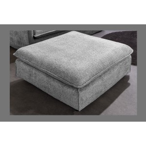 Pouf KALIA en tissu bouclette gris