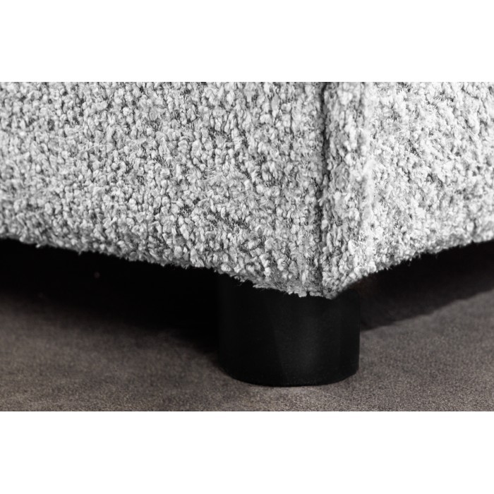 Ecksofa KALIA – Schlingenstoff grau – 4 Sitzer – Rechte Ecke