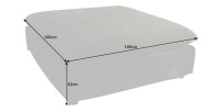 Dimensions du pouf KALIA en tissu bouclette gris