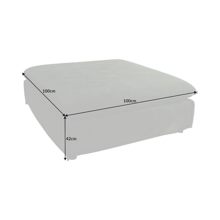 Dimensions du pouf KALIA en tissu bouclette gris