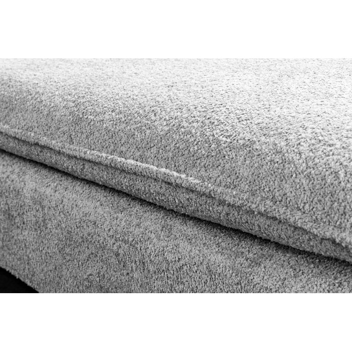 Ecksofa KALIA – Schlingenstoff grau – 4 Sitzer – Rechte Ecke