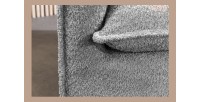 Zoom sur la structure du canapé d'angle KALIA en tissu bouclette gris