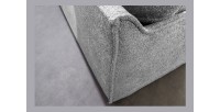 Zoom sur l'arrière du canapé d'angle KALIA en tissu bouclette gris