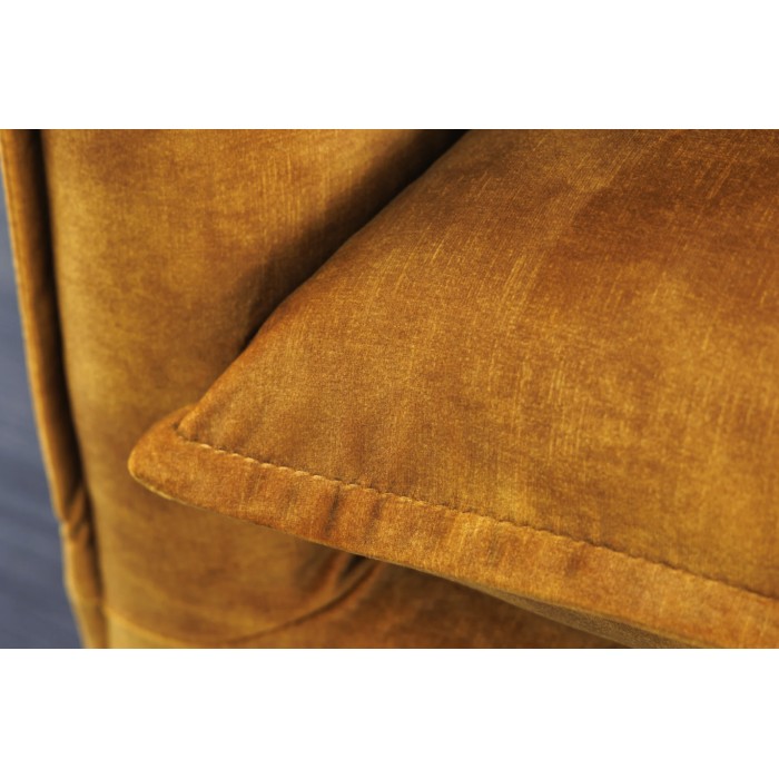 Ecksofa KALIA – Senfgelb – 4 Sitzer – wechselbarer Winkel – aus Samt – zeitgenössisch