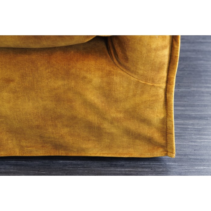 Ecksofa KALIA – Senfgelb – 4 Sitzer – wechselbarer Winkel – aus Samt – zeitgenössisch