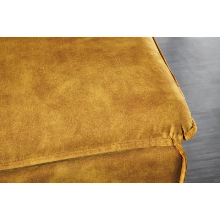 Ecksofa KALIA – Senfgelb – 4 Sitzer – wechselbarer Winkel – aus Samt – zeitgenössisch