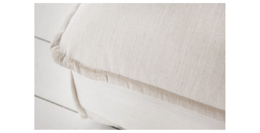 Zoom sur l'assise du pouf KALIA blanc