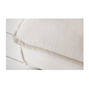 Zoom sur l'assise du pouf KALIA blanc