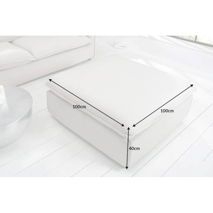 Dimensions du pouf KALIA blanc
